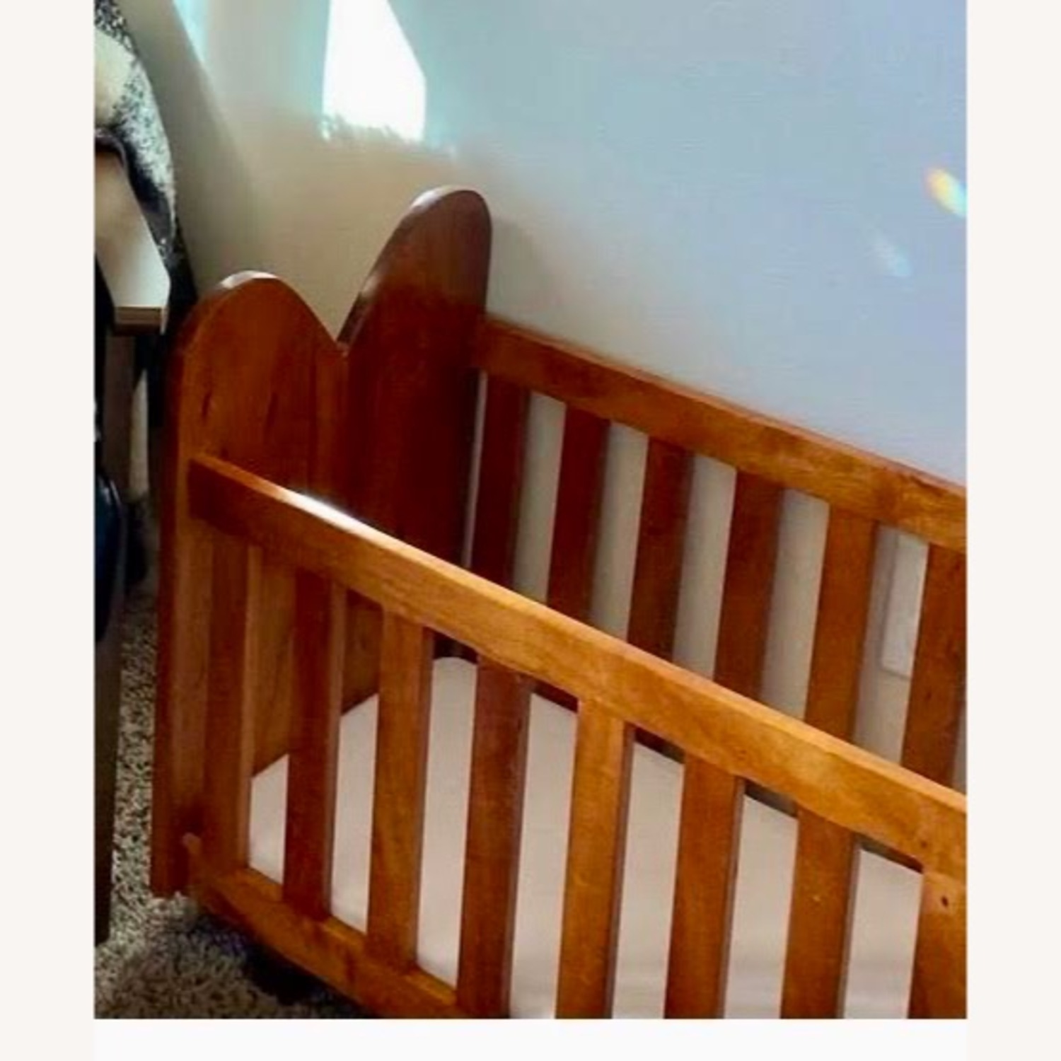 Vintage/Antique Dark Brown Wood Crib - image-3