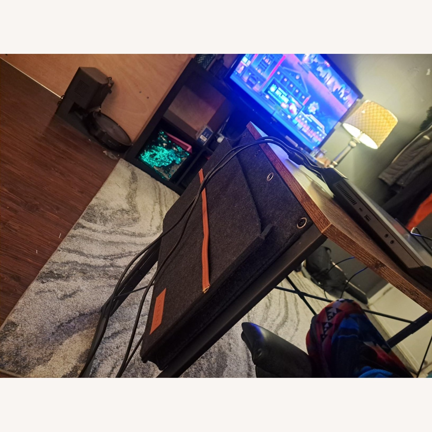 Dark Brown Wood Desk - image-3