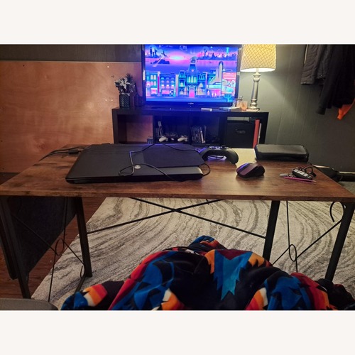 Used Dark Brown Wood Desk for sale on AptDeco