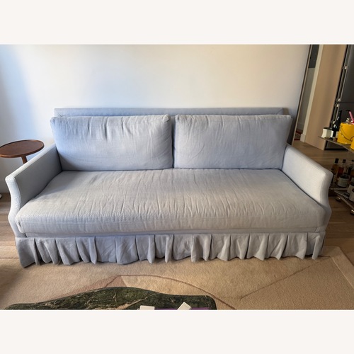 Used Serena & Lily Grady Blue Linen 3+ Seater Sofa for sale on AptDeco