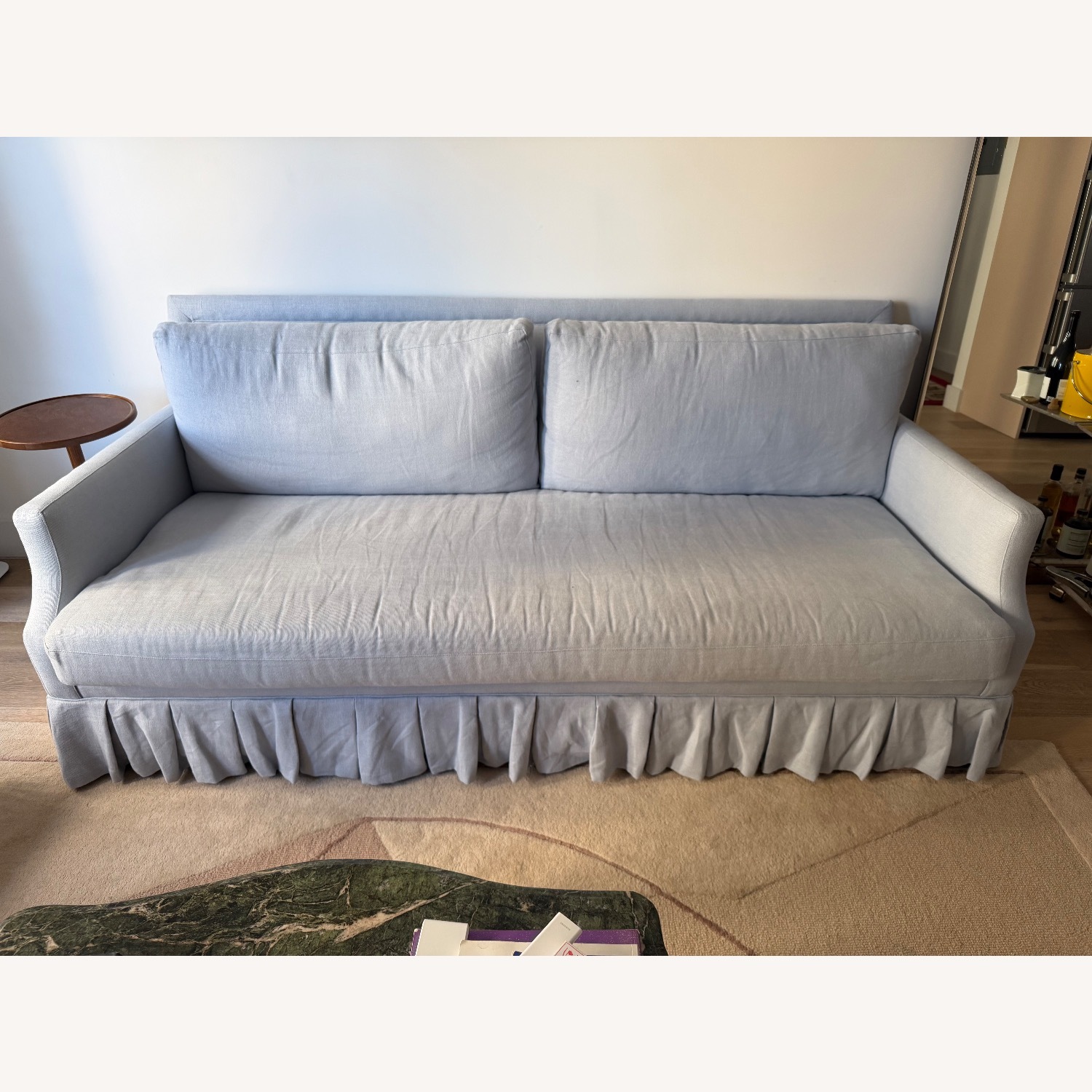 Serena & Lily Grady Blue Linen 3+ Seater Sofa - image-2