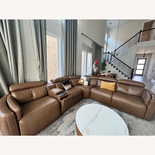 Used NFM Leather Power Reclining Sofa for sale on AptDeco