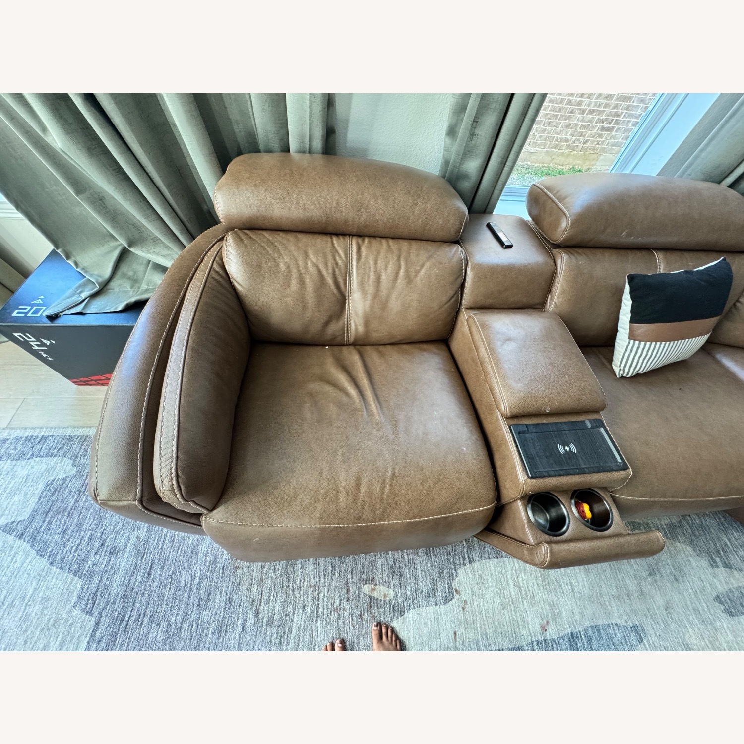 NFM Leather Power Reclining Sofa - image-2