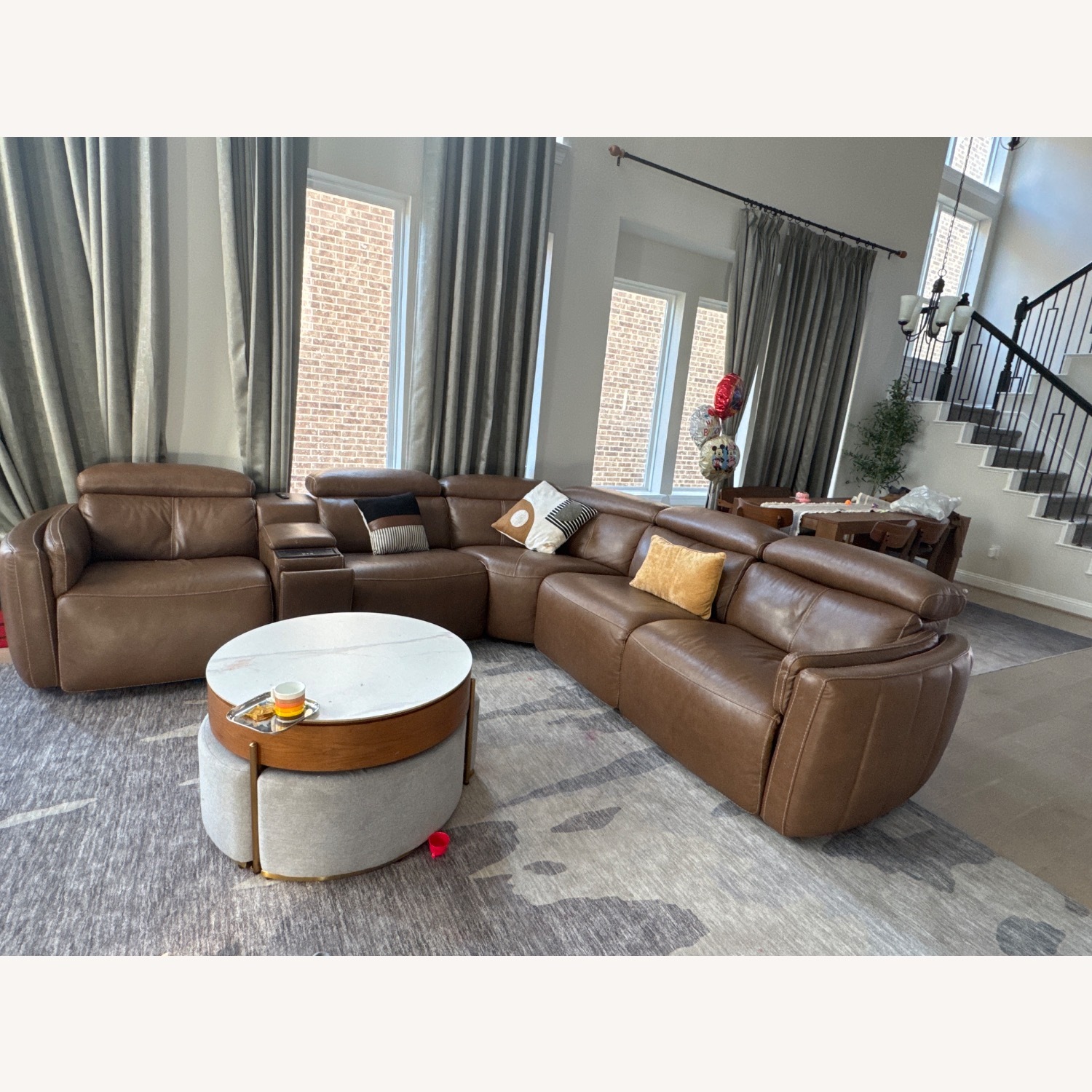 NFM Leather Power Reclining Sofa - image-3