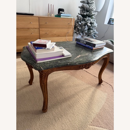 Used Vintage/Antique Green Wood Coffee Table for sale on AptDeco