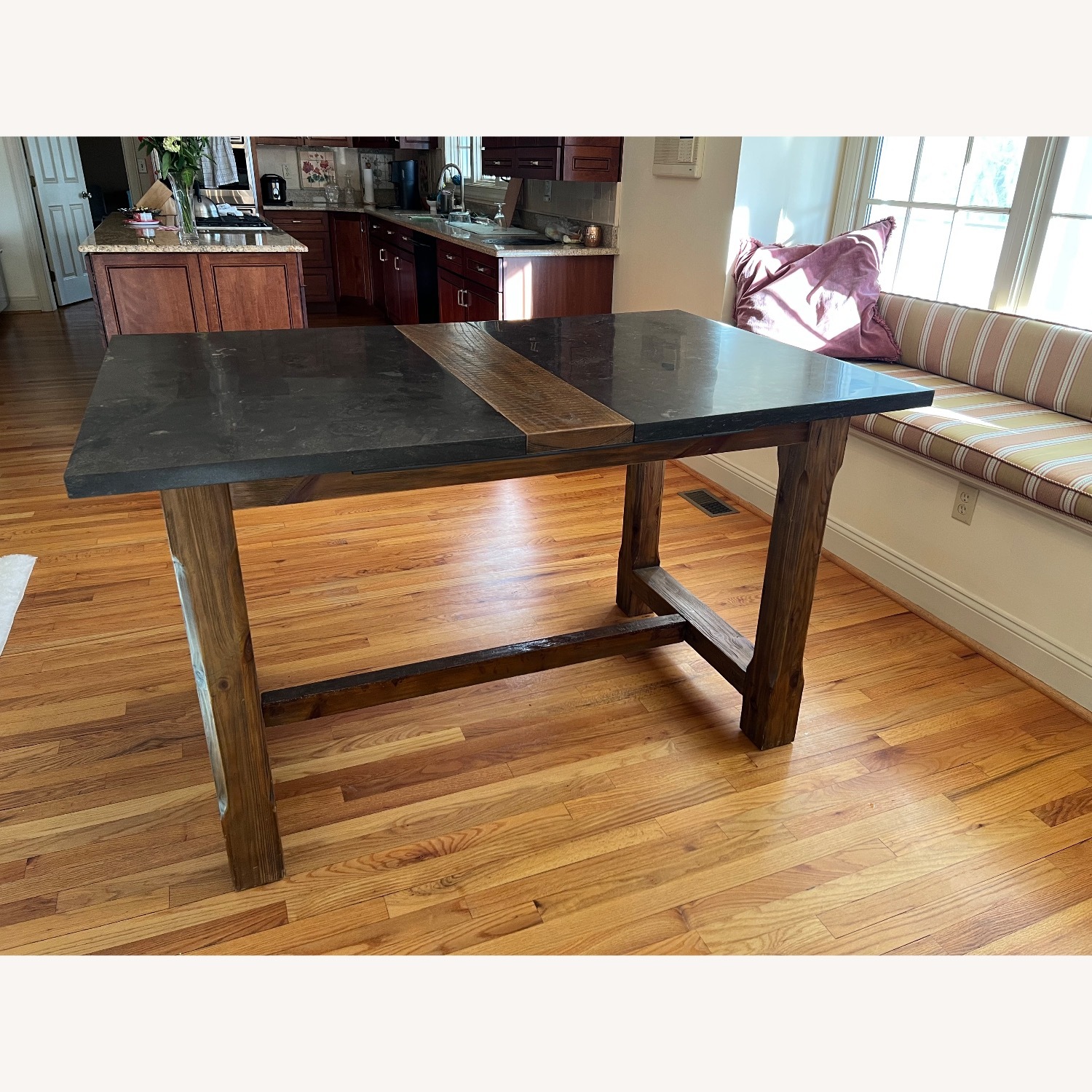 Four Hands Dining Table in Bluestone and Dried Oak - image-1
