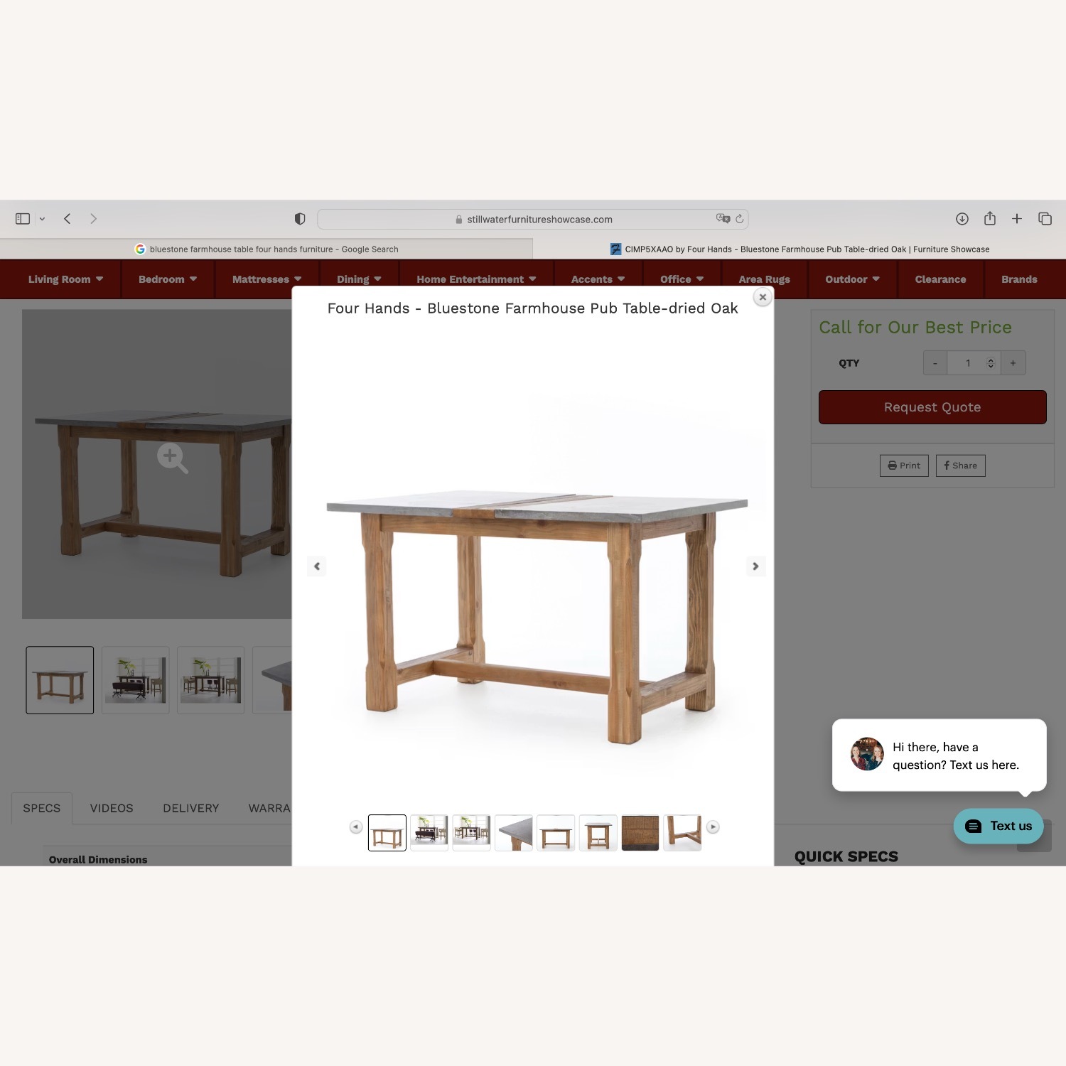 Four Hands Dining Table in Bluestone and Dried Oak - image-10