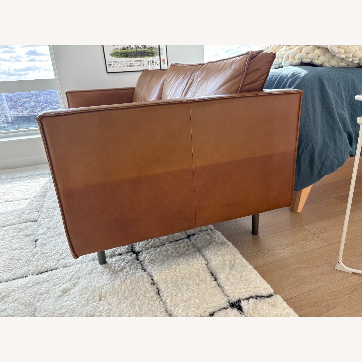 West Elm Axel Dark Brown Leather 3+ Seater Sofa - image-5