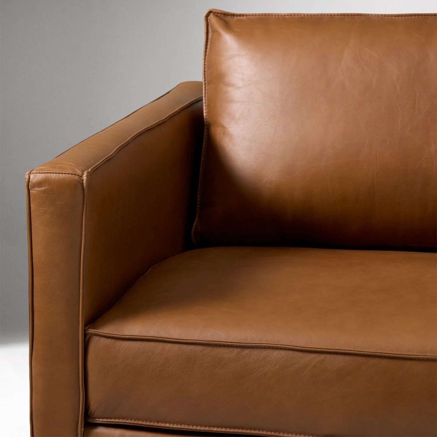 West Elm Axel Dark Brown Leather 3+ Seater Sofa - image-2