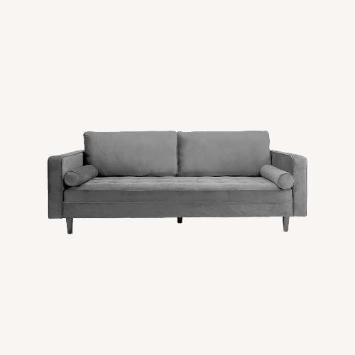 Used Light Gray Velvet 3+ Seater Sofa for sale on AptDeco