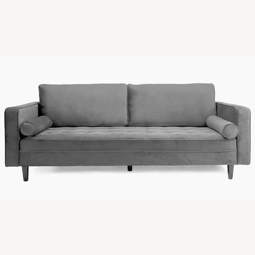 Used Light Gray Velvet 3+ Seater Sofa for sale on AptDeco