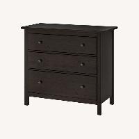 Hemnes 3-Drawer Black-Brown Wood Dresser