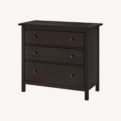 Used Hemnes 3-Drawer Black-Brown Wood Dresser for sale on AptDeco