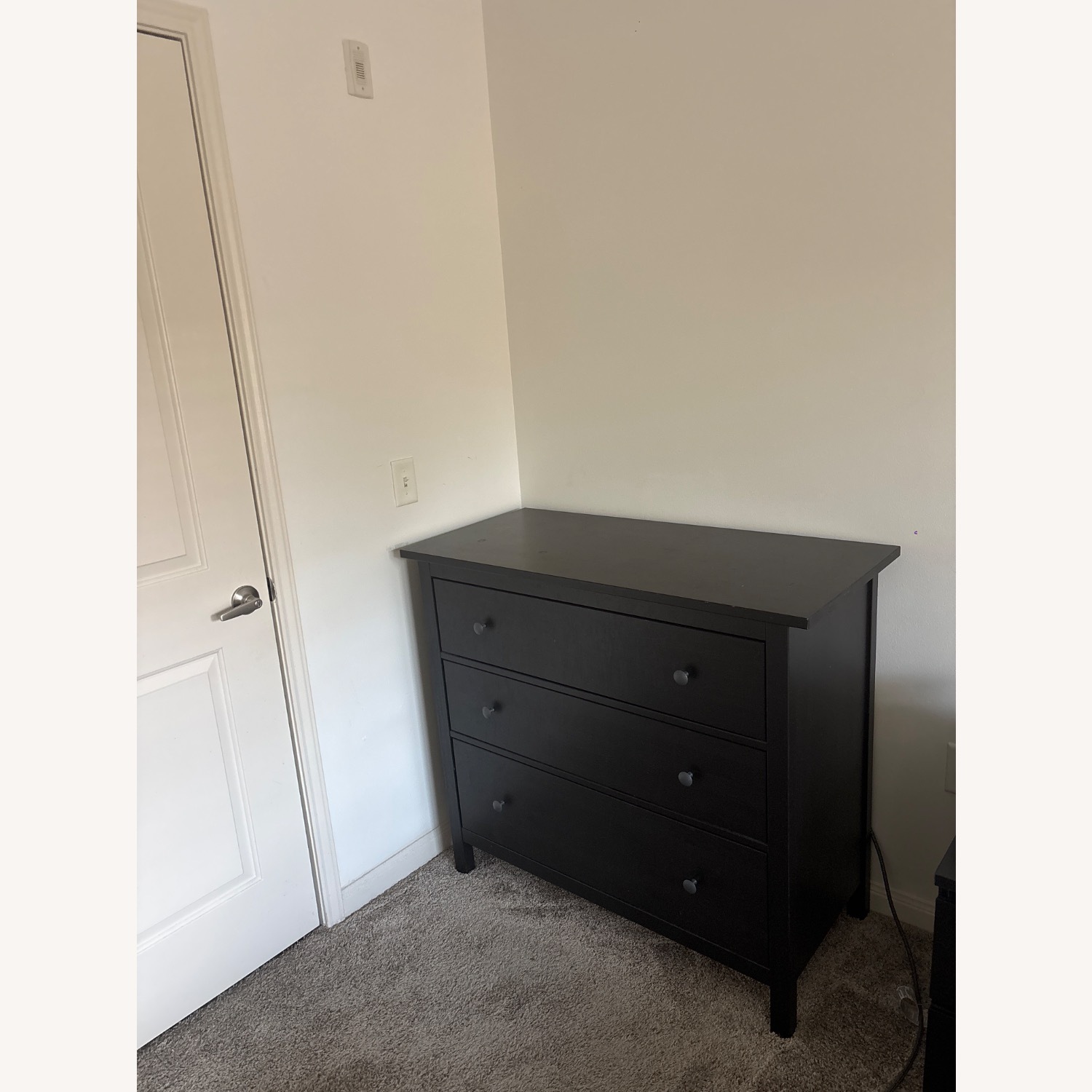 Hemnes 3-Drawer Black-Brown Wood Dresser - image-2