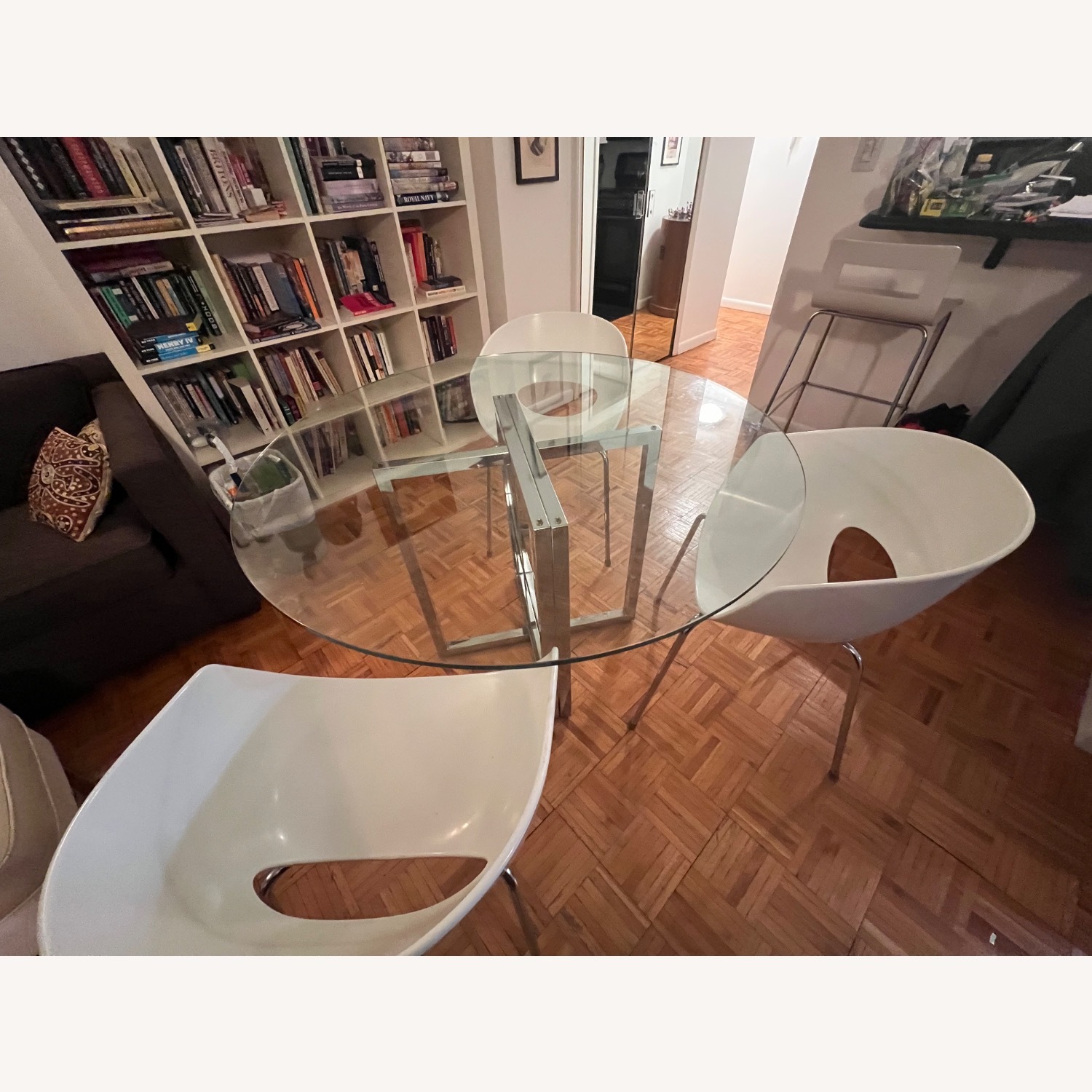 Glass Table with Chrome - image-3