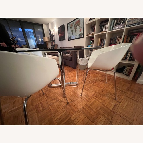 Used Glass Table with Chrome for sale on AptDeco