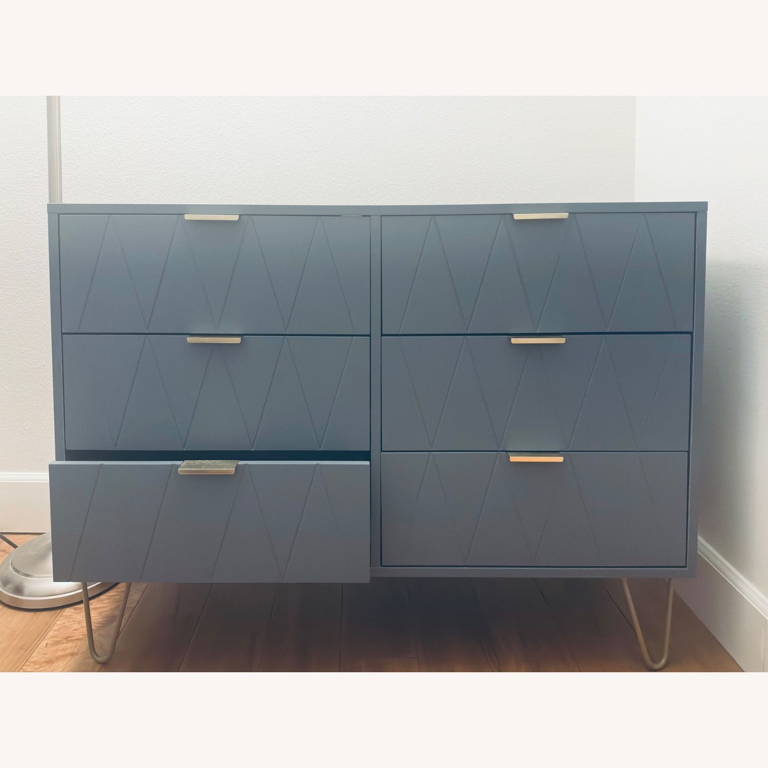 Modern Dual Accent Blue Drawer Dresser - image-1