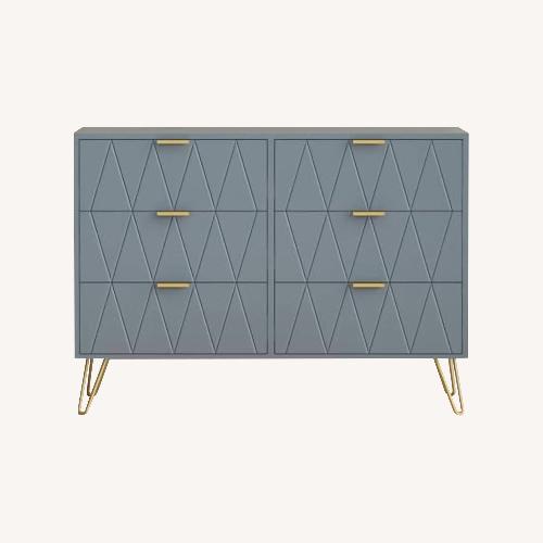 Used Modern Dual Accent Blue Drawer Dresser for sale on AptDeco