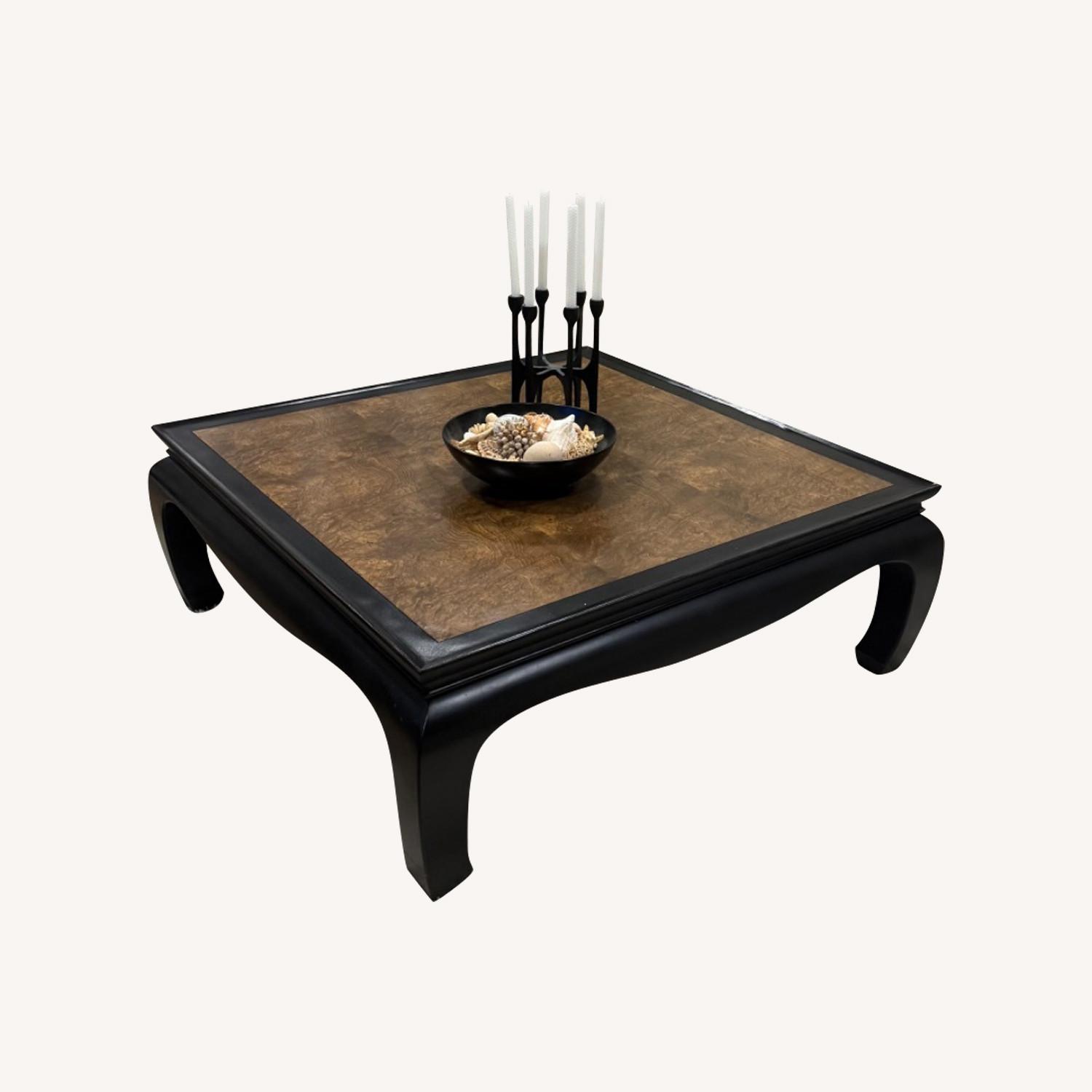 Vintage/Antique Black Wood Coffee Table - image-0