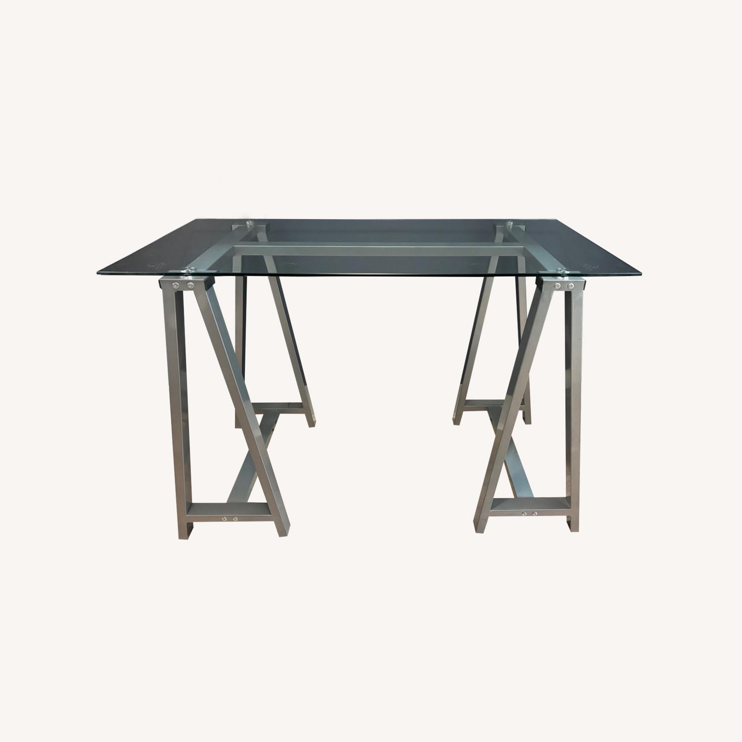Scandinavian Designs Light Gray Glass Desk - image-0