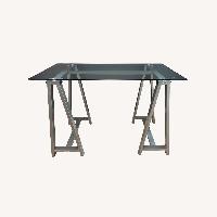 Scandinavian Designs Light Gray Glass Desk