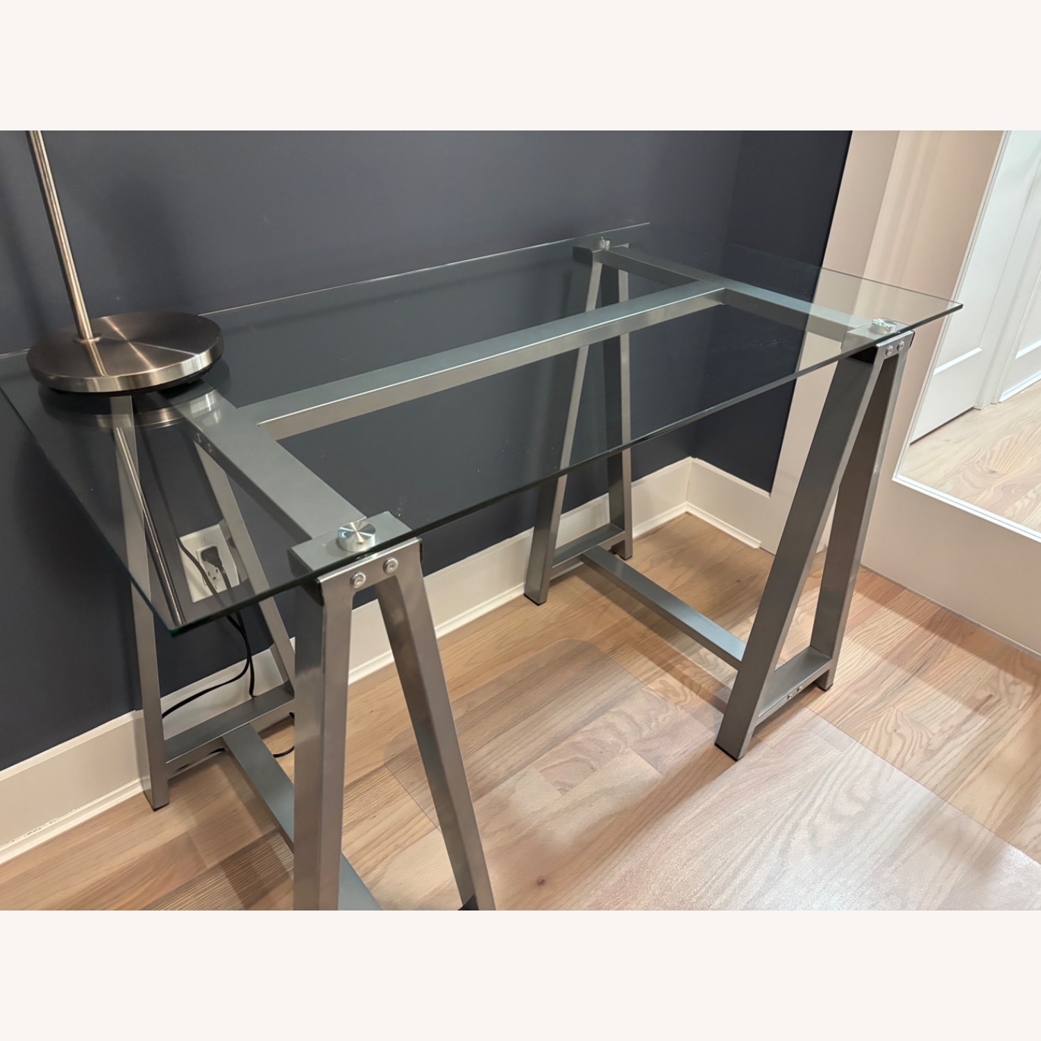 Scandinavian Designs Light Gray Glass Desk - image-3