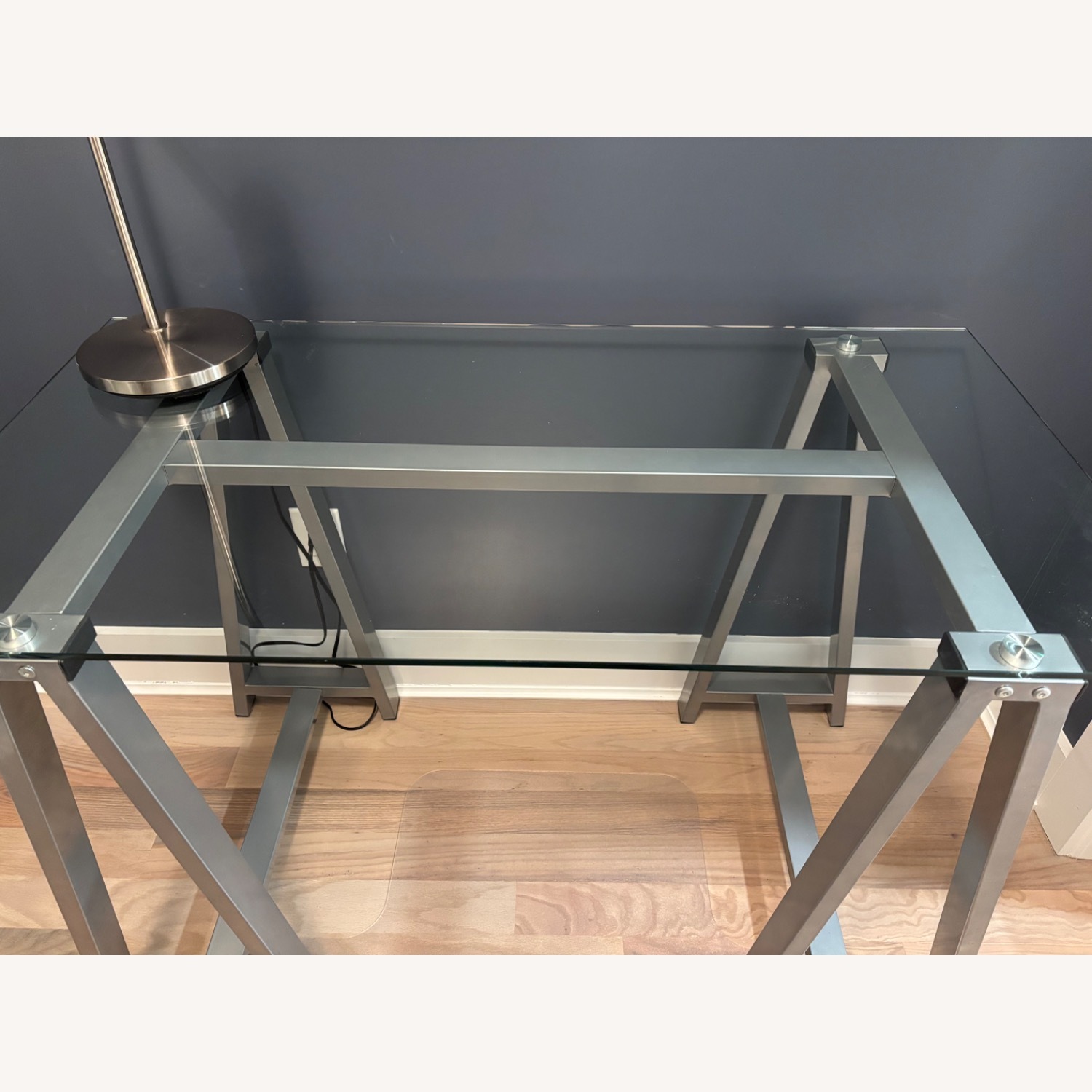 Scandinavian Designs Light Gray Glass Desk - image-4