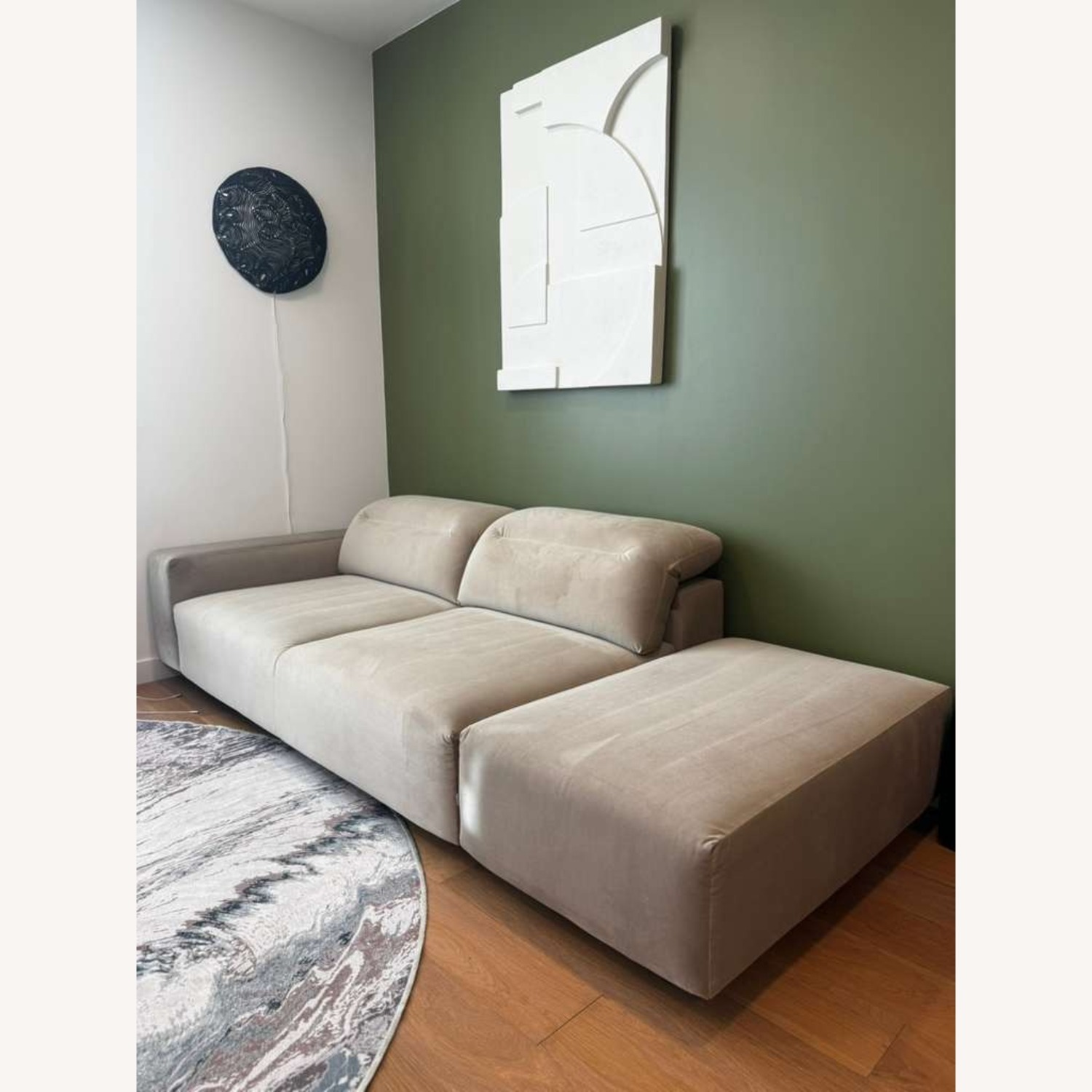 BoConcept Hampton Sand Velvet 3+ Seater Sofa - image-1