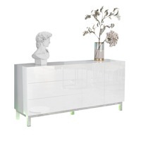 Wooden High Gloss Buffet Cabinet with LED Lights