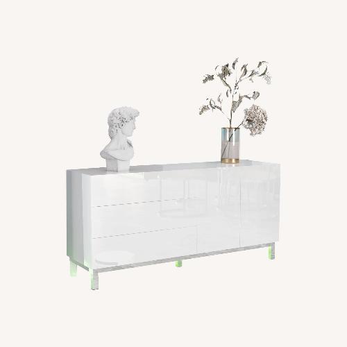 Used Wooden High Gloss Buffet Cabinet with LED Lights for sale on AptDeco