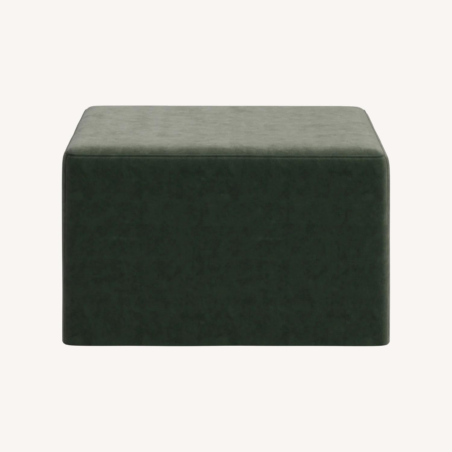 BoConcept Xtra Dusty Green Velvet Footstool + Bed - image-0