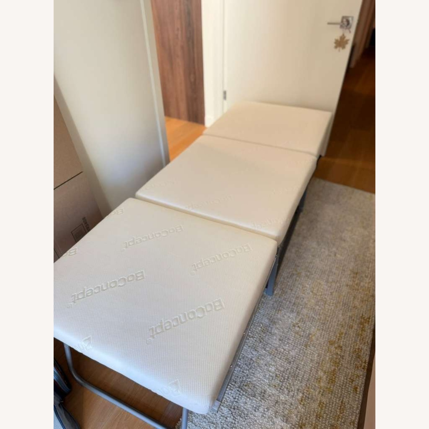 BoConcept Xtra Dusty Green Velvet Footstool + Bed - image-5