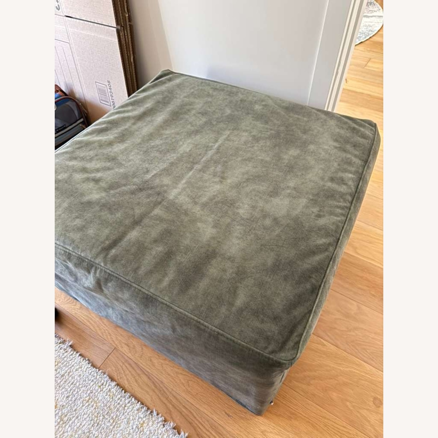 BoConcept Xtra Dusty Green Velvet Footstool + Bed - image-3