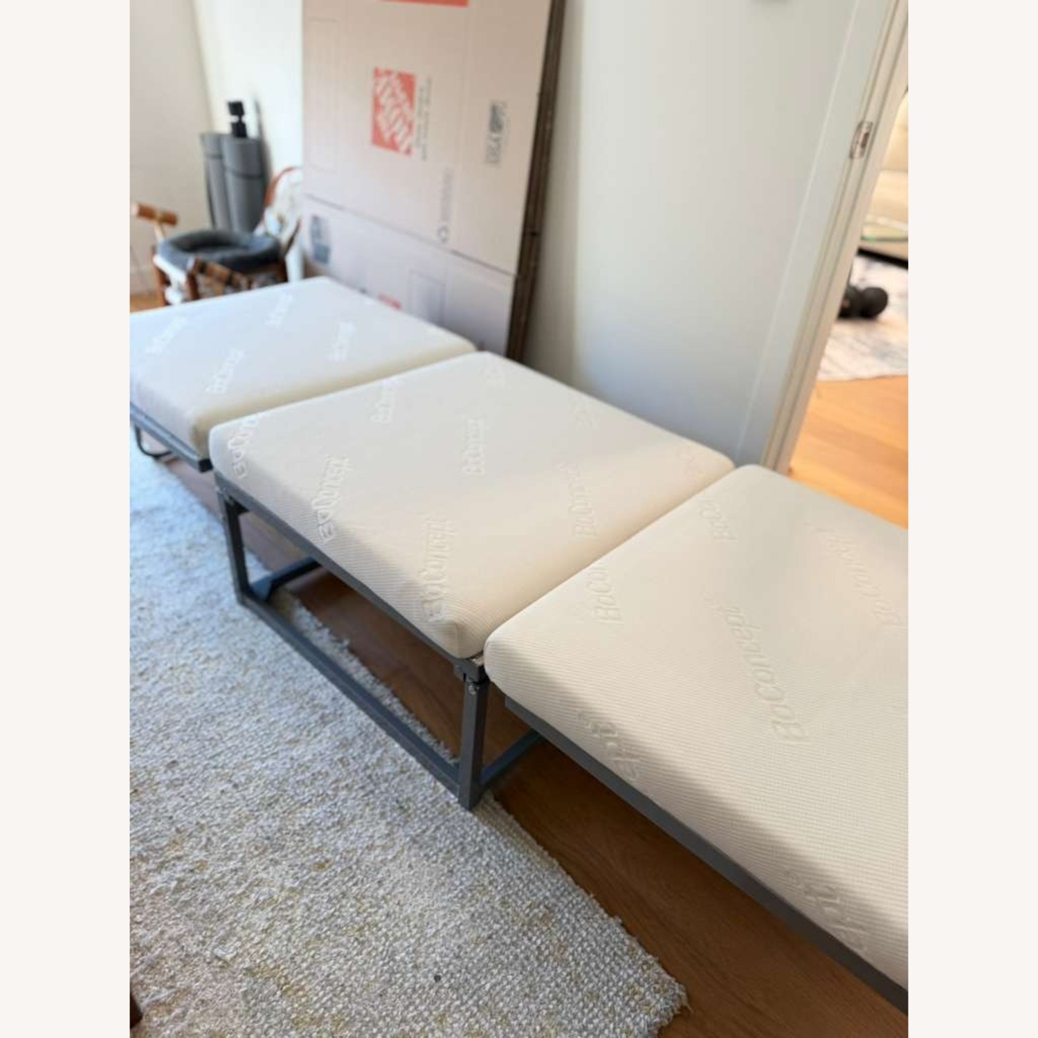 BoConcept Xtra Dusty Green Velvet Footstool + Bed - image-6