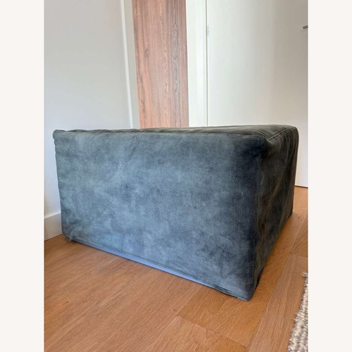 Used BoConcept Xtra Dusty Green Velvet Footstool + Bed for sale on AptDeco
