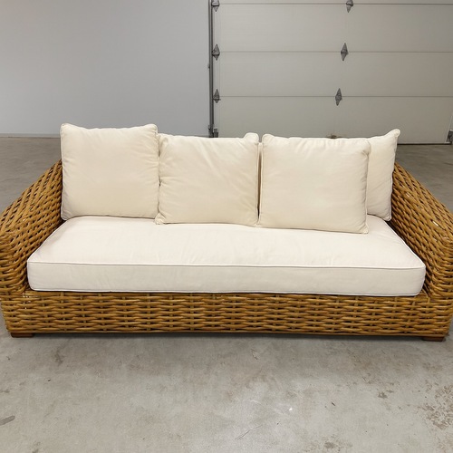 Used Restoration Hardware White Wood 2 Seater Sofa for sale on AptDeco