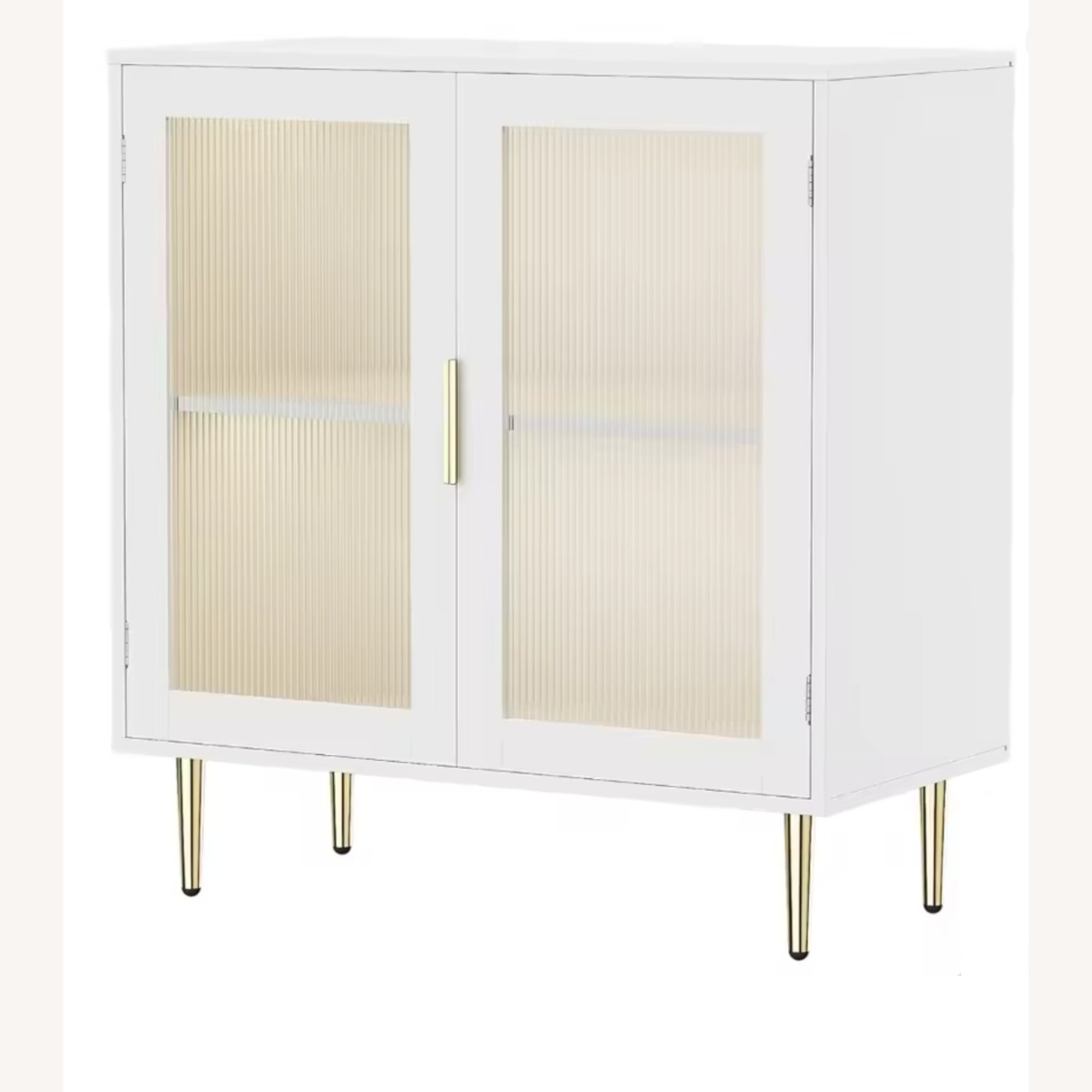 White Wooden Buffet Cabinet With LED Lights - image-1
