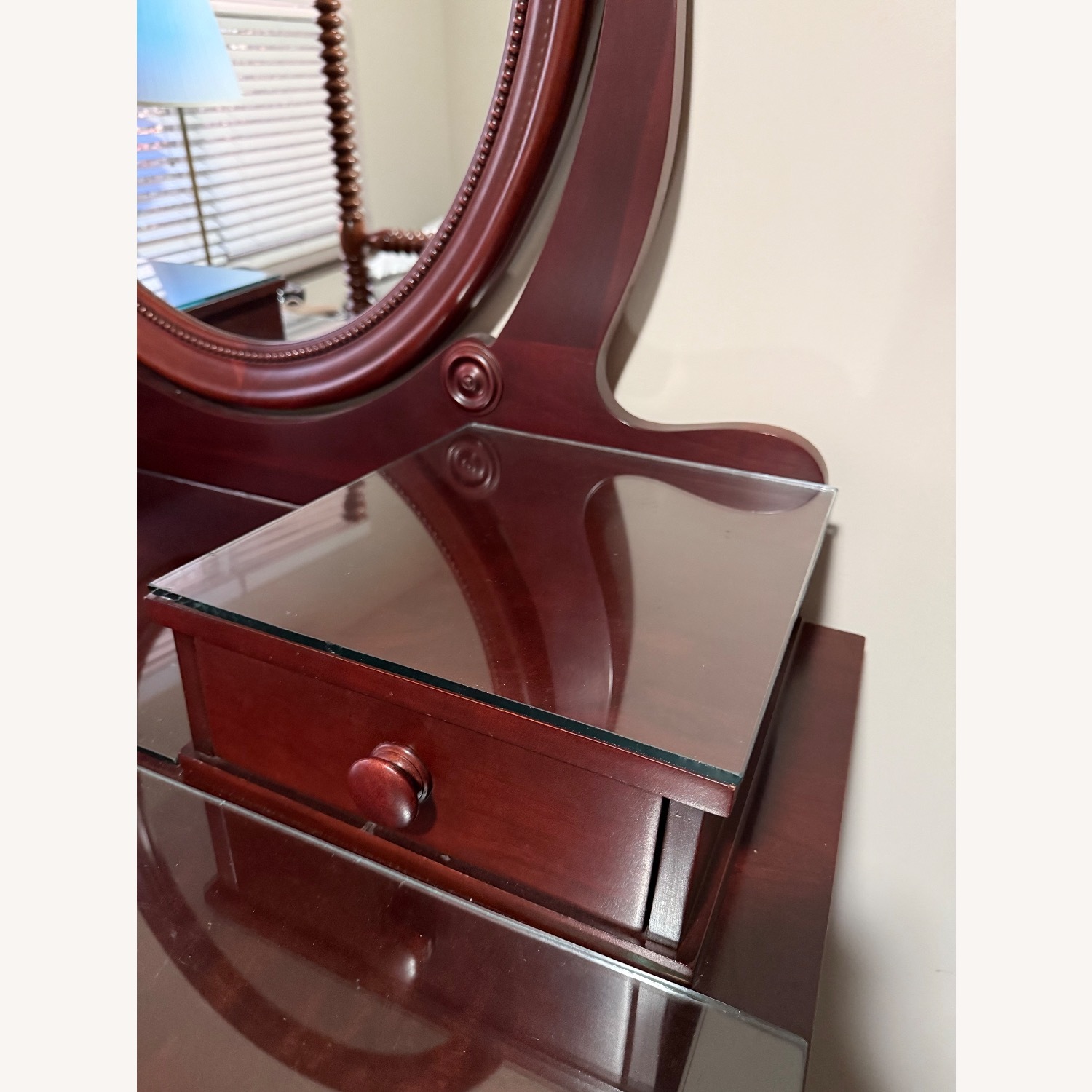 Davis Cabinet Co. Cherry Empire Dresser & Mirror - image-11