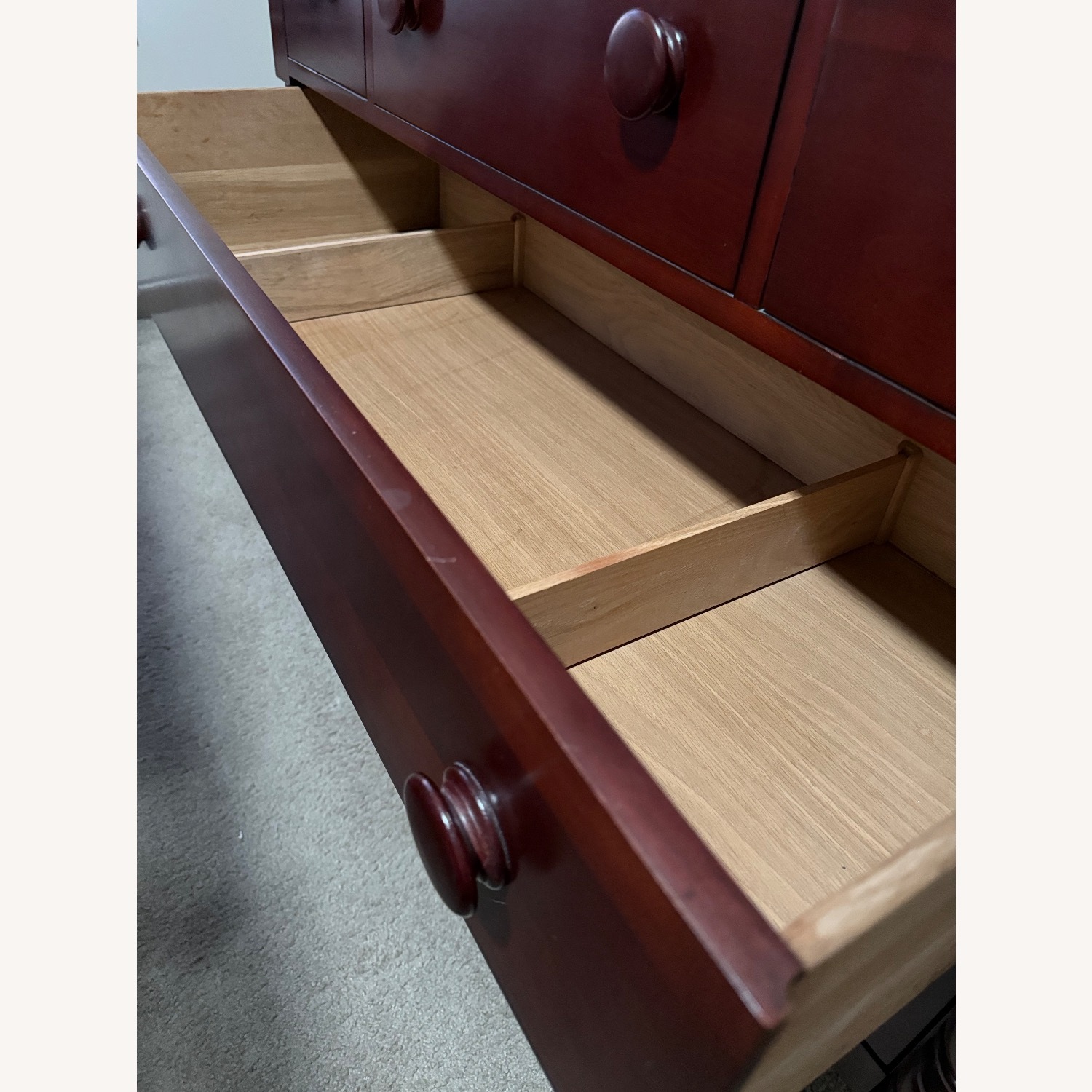 Davis Cabinet Co. Cherry Empire Dresser & Mirror - image-6