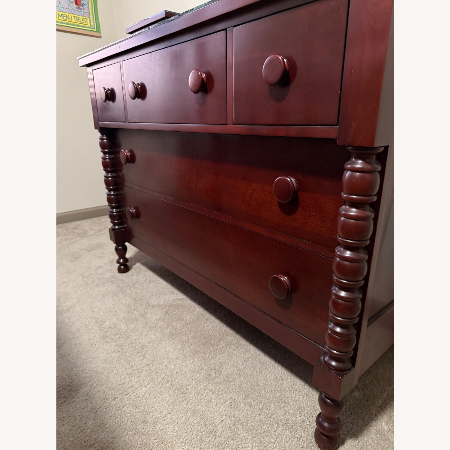 Davis Cabinet Co. Cherry Empire Dresser & Mirror - image-8