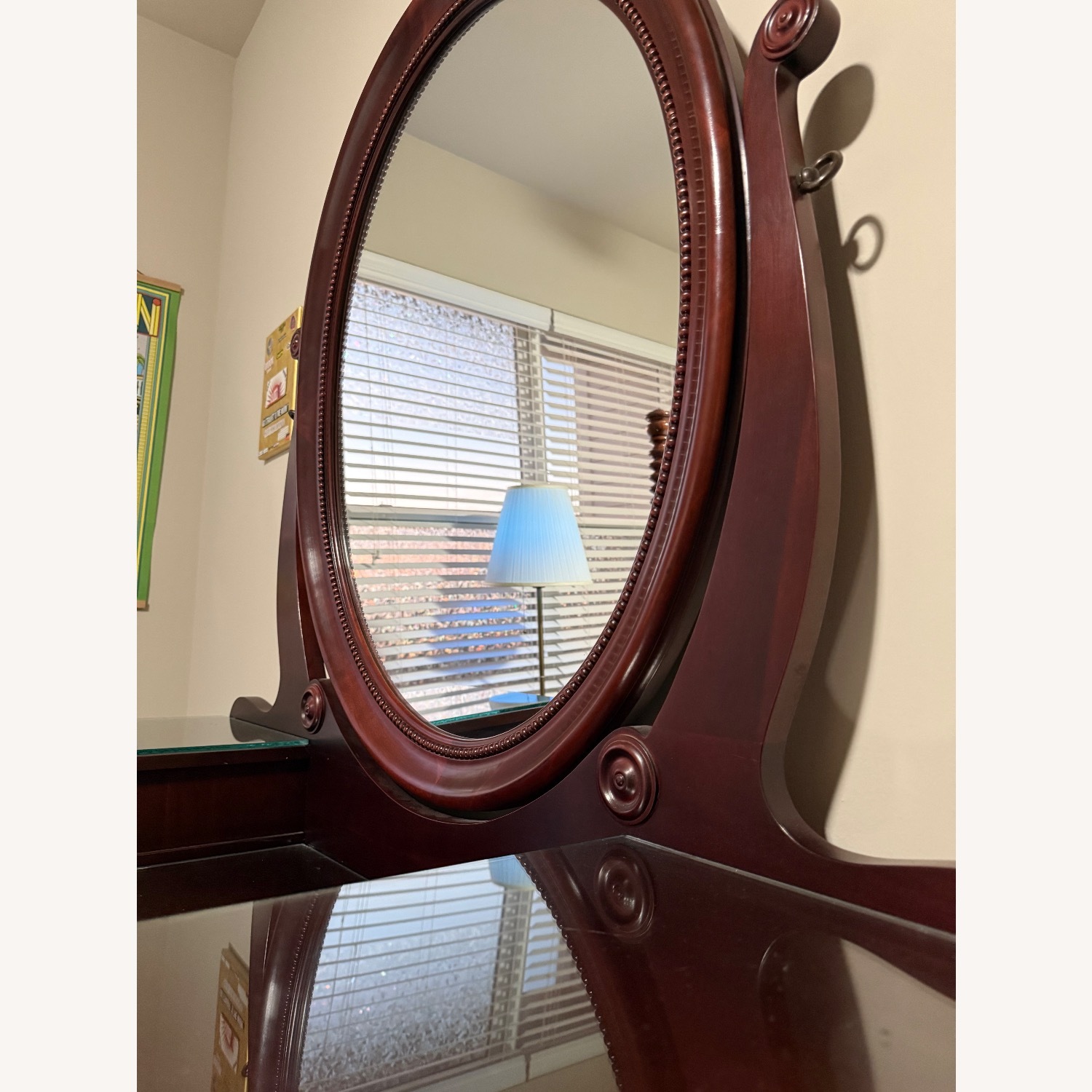 Davis Cabinet Co. Cherry Empire Dresser & Mirror - image-4