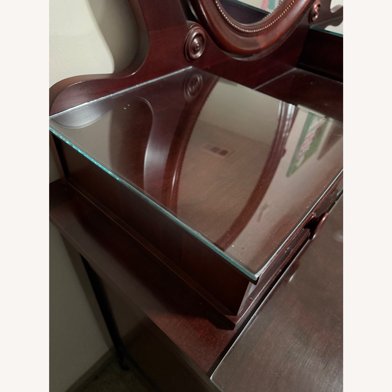 Davis Cabinet Co. Cherry Empire Dresser & Mirror - image-5