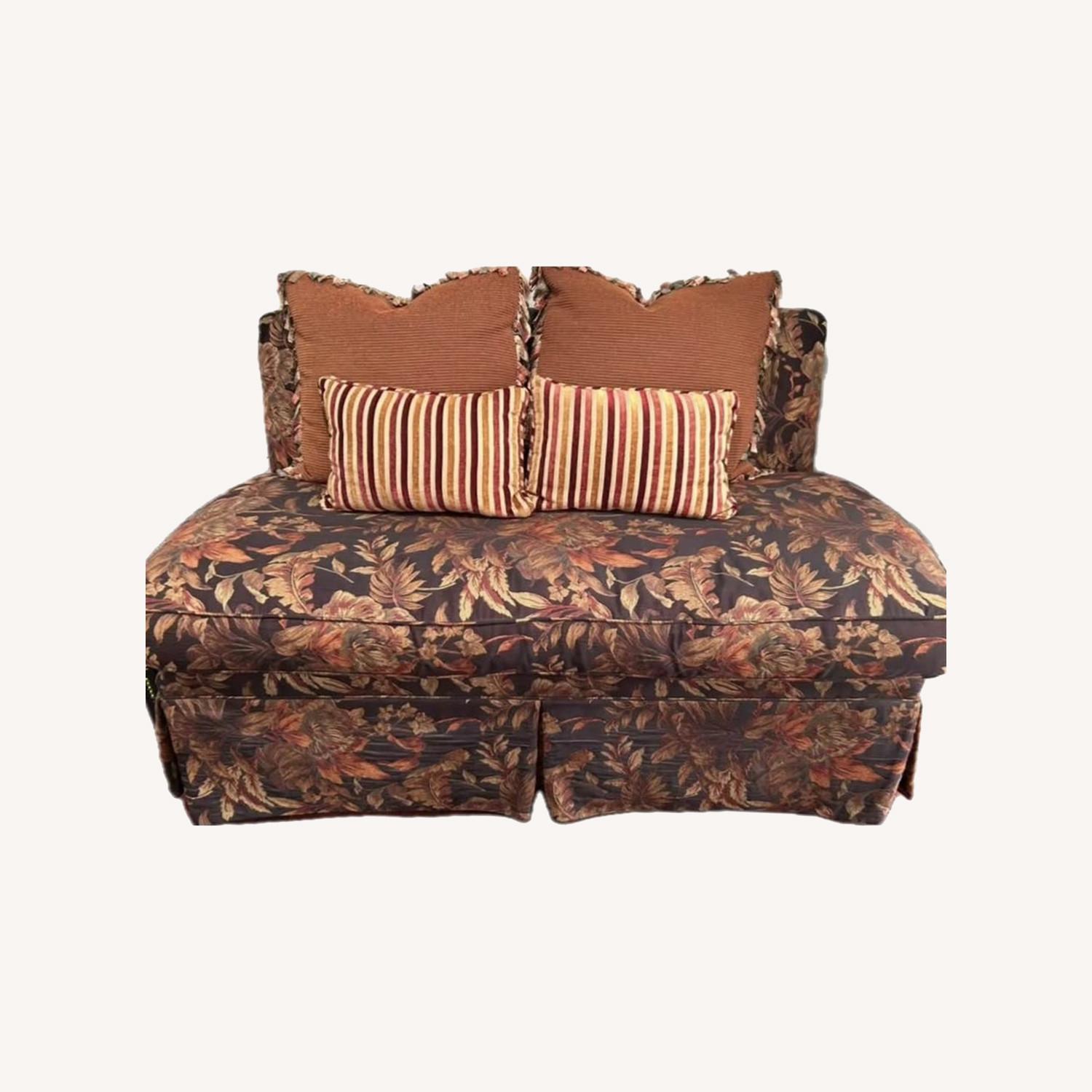 Old Hickory Tannery Floral Silk Brocade Settee - image-0