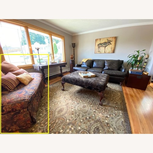 Used Old Hickory Tannery Floral Silk Brocade Settee for sale on AptDeco