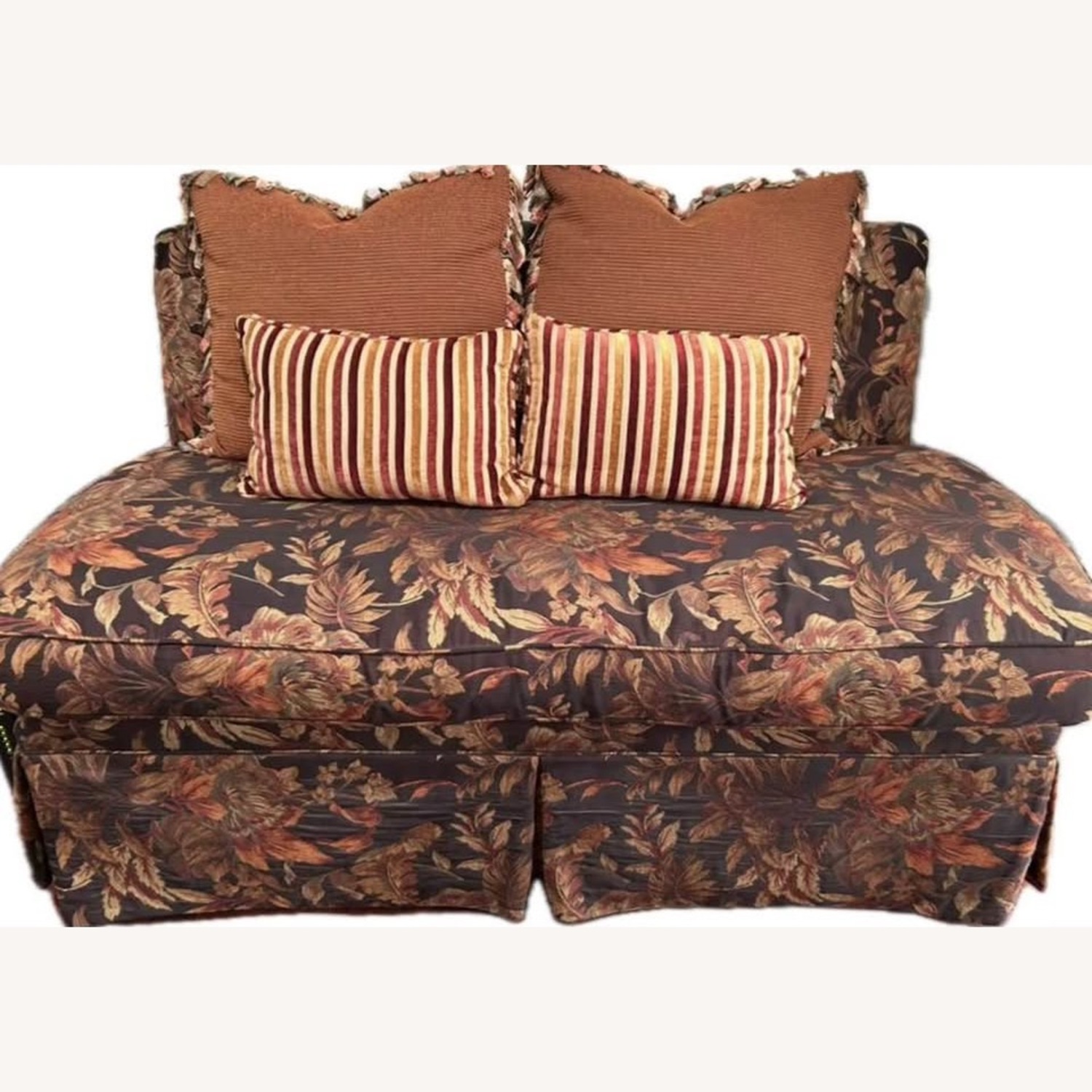 Old Hickory Tannery Floral Silk Brocade Settee - image-4