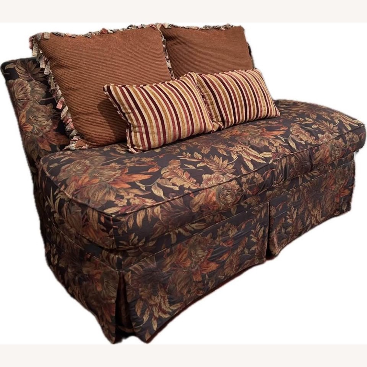 Old Hickory Tannery Floral Silk Brocade Settee - image-1