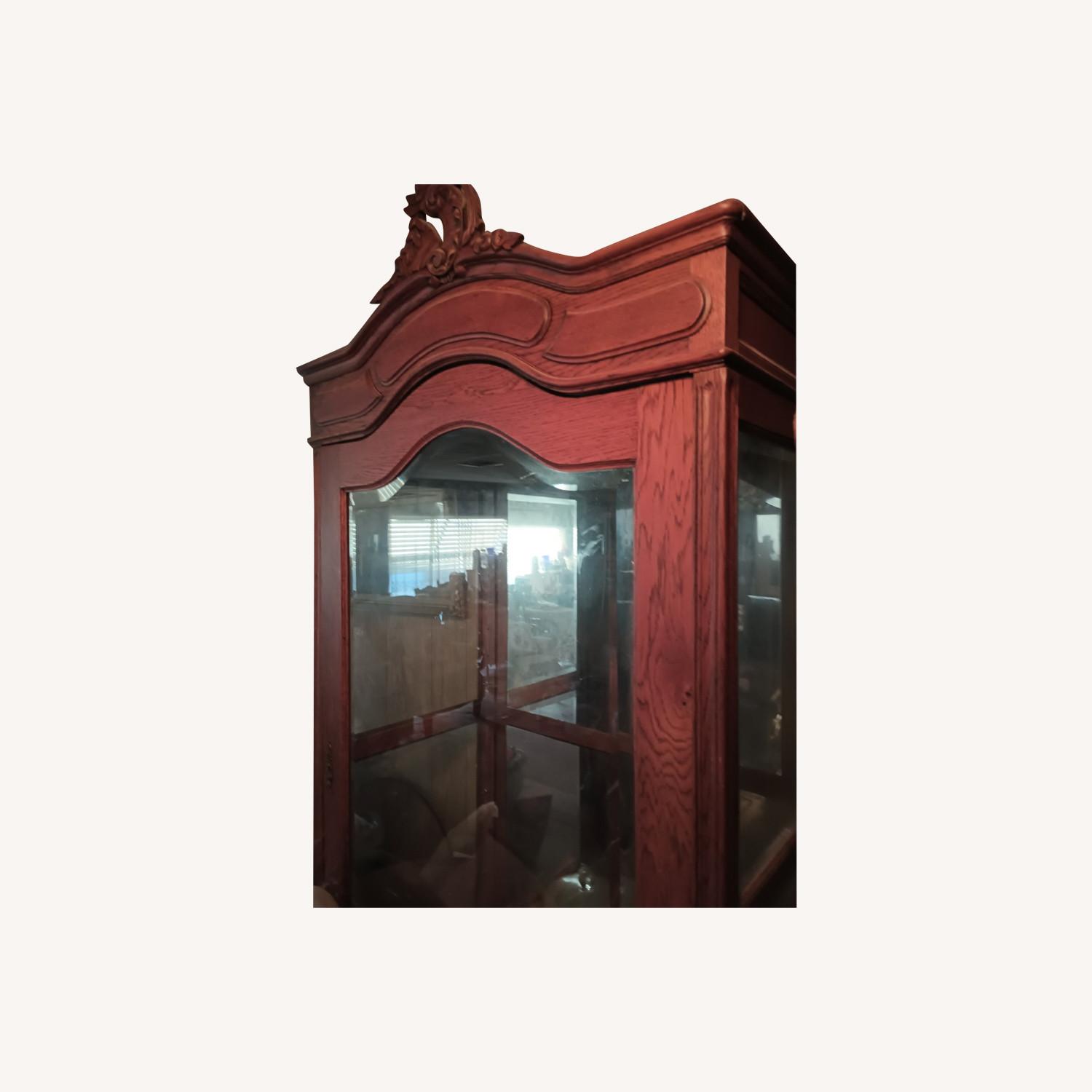 Dark Brown Mirrored Glass Armoire - image-0