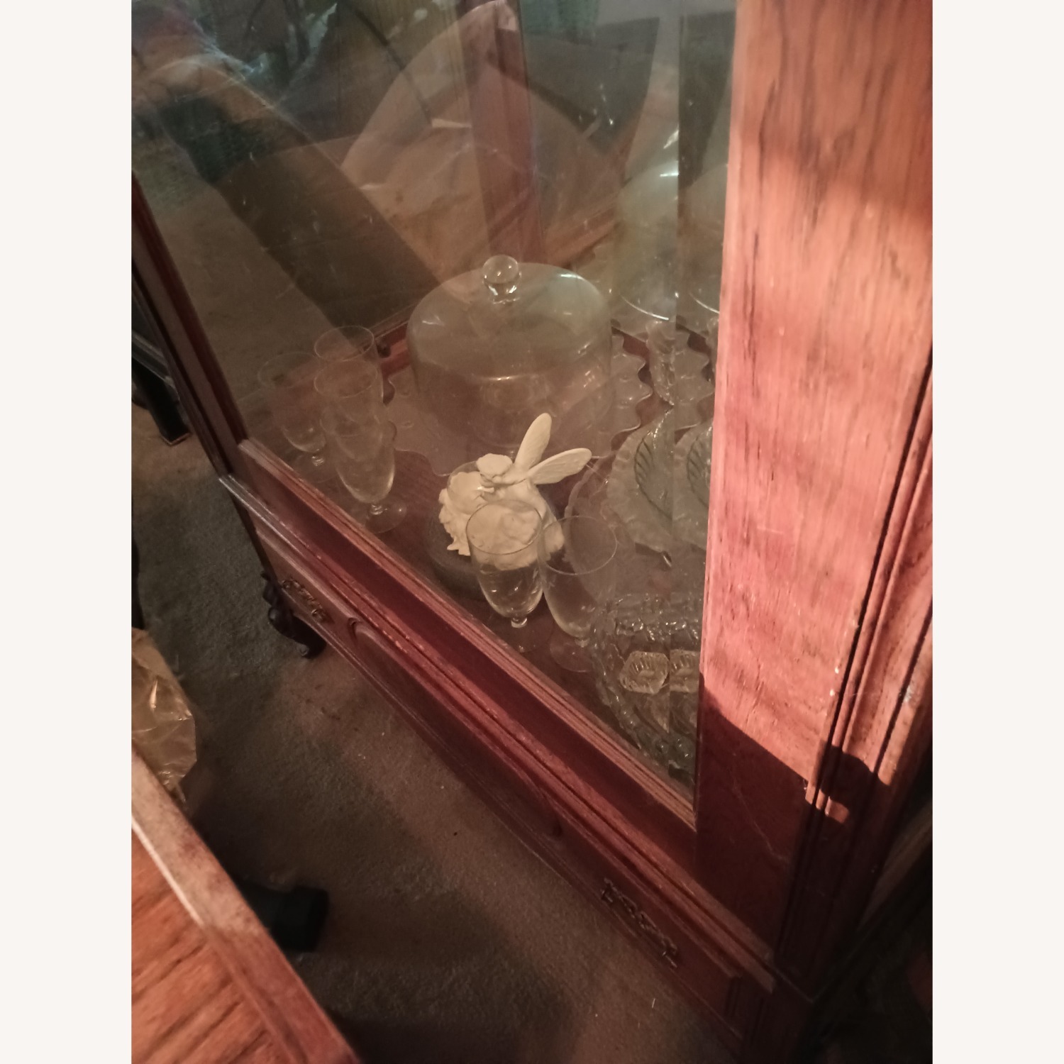 Dark Brown Mirrored Glass Armoire - image-3