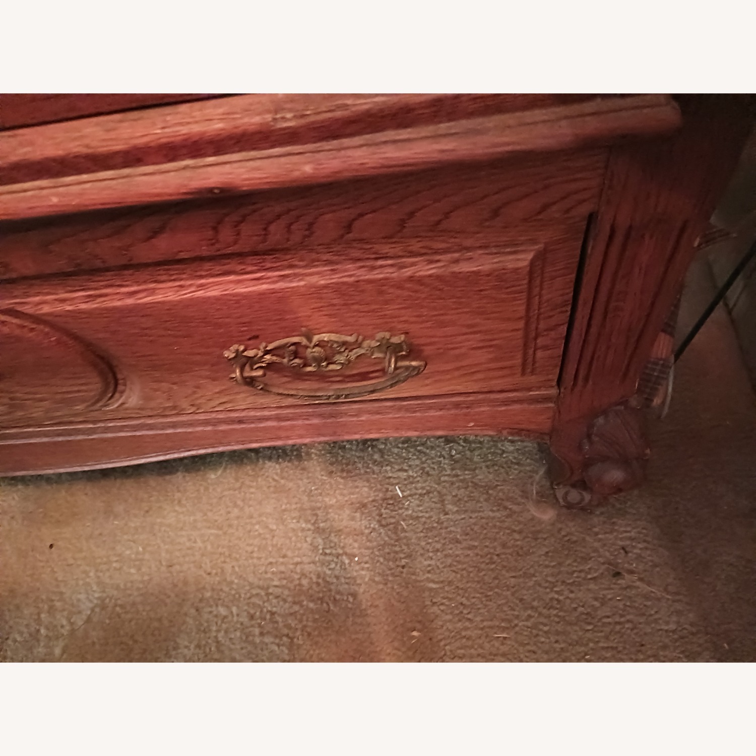 Dark Brown Mirrored Glass Armoire - image-5