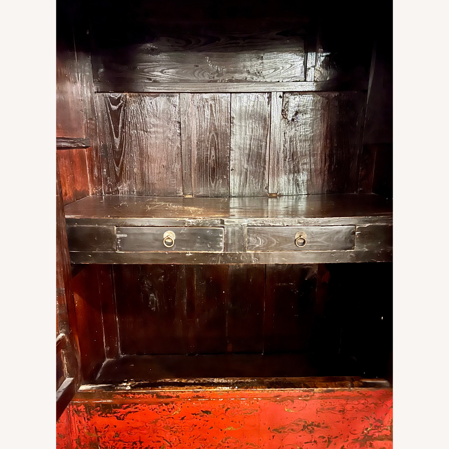 Vintage/Antique Red Chinoiserie Armoire - image-5